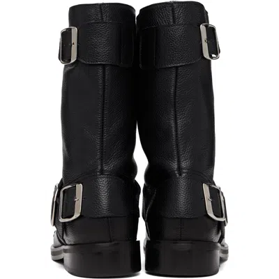 Stefan Cooke Black Pegasus Biker Medium Boots In Black