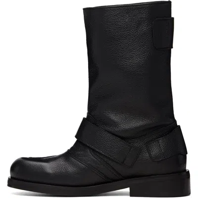 Stefan Cooke Black Pegasus Biker Medium Boots In Black