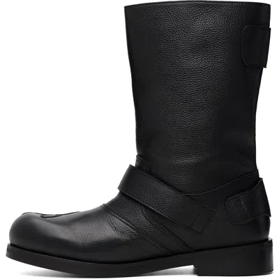 Stefan Cooke Black Pegasus Biker Boots In Black