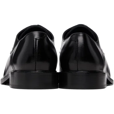 Stefan Cooke Black Slashed Square Toe Derbys In Black