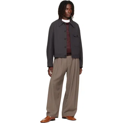 Studio Nicholson Cotton Concealed Placket Overshirt In Gray