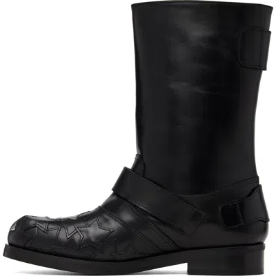 Stefan Cooke Black Star Biker Boots In Multi
