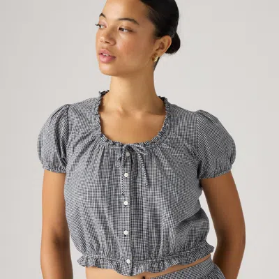 Levi's Plus Size Chiara Front Button Short-sleeve Blouse In Gray