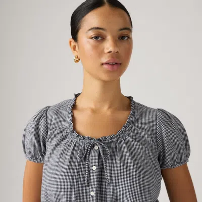 Levi's Plus Size Chiara Front Button Short-sleeve Blouse In Gray