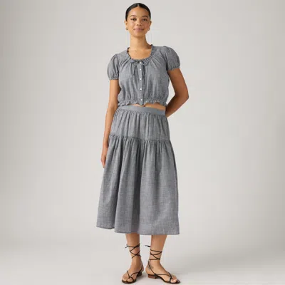 Levi's Plus Size Chiara Front Button Short-sleeve Blouse In Gray