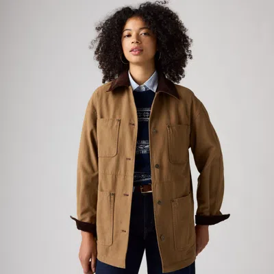Levi's 4-pocket Chore Coat In Brown