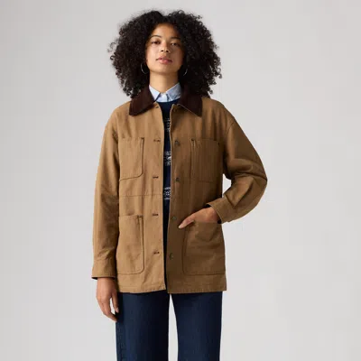 Levi's 4-pocket Chore Coat In Brown