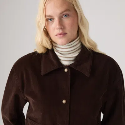 Levi's Cropped Chore Coat In Red
