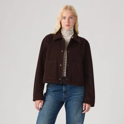 Levi's Cropped Chore Coat In Red