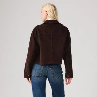 Levi's Cropped Chore Coat In Red