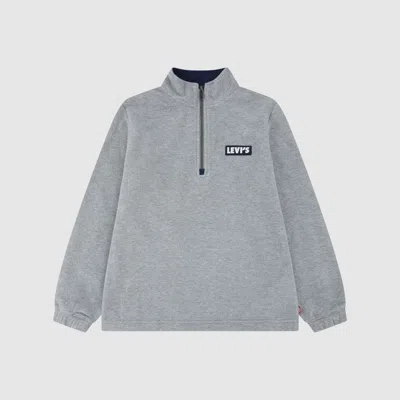 Levi's Solid 1/4 Zip Big Boys 8-20 Sweatshirt L In Gray