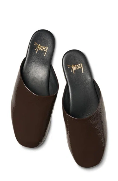 Beek Blackbird Flat Leather Mule In Brown