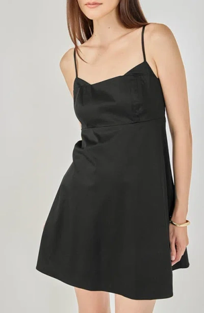 Endless Rose Spaghetti Strap Minidress In Black