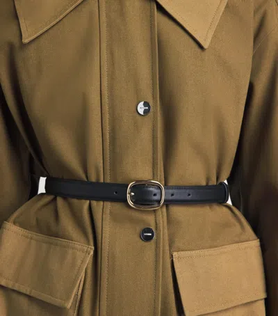 Ganni Oversized Cotton Utility Jacket In Green