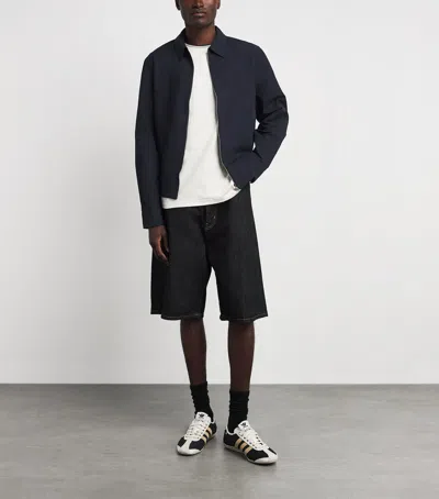 Fred Perry Poplin Overshirt Navy In Blue