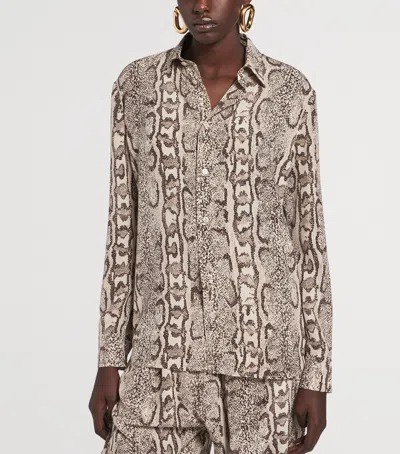 Balenciaga Silk Python Print Shirt In Animal Print