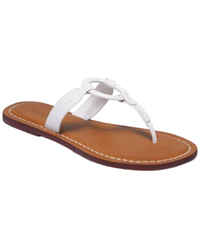 Bernardo Matrix 2 Leather Flat Thong Sandal In White
