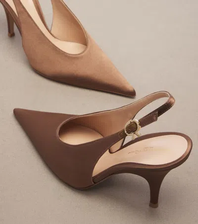 Gianvito Rossi Sofia Satin Slingback Pumps In Multi