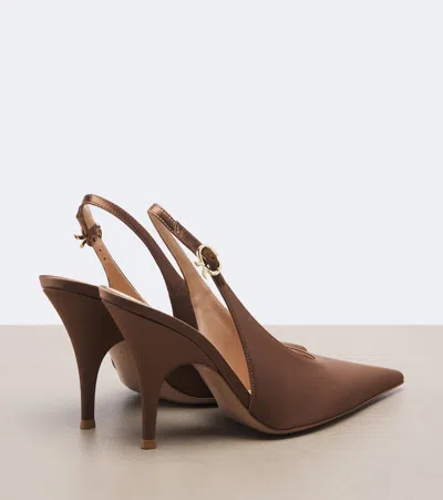 Gianvito Rossi Sofia Satin Slingback Pumps In Multi