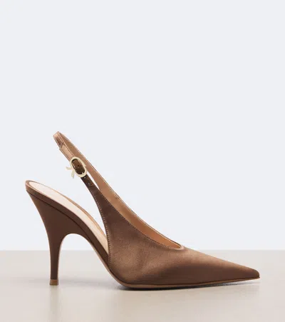 Gianvito Rossi Sofia Satin Slingback Pumps In Multi