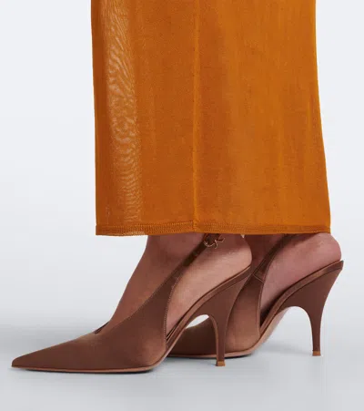 Gianvito Rossi Sofia Satin Slingback Pumps In Multi
