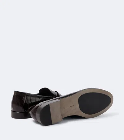 The Row Soft Eel Leather Loafers In Multi