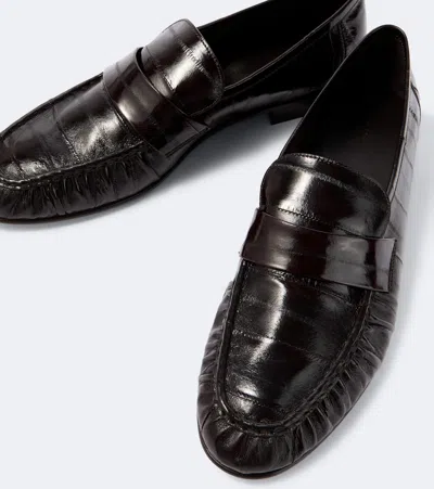 The Row Soft Eel Leather Loafers In Multi