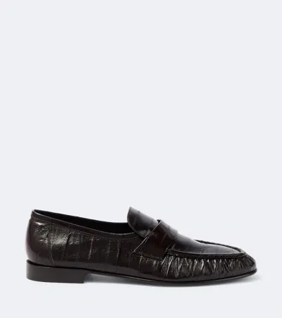 The Row Soft Eel Leather Loafers In Multi