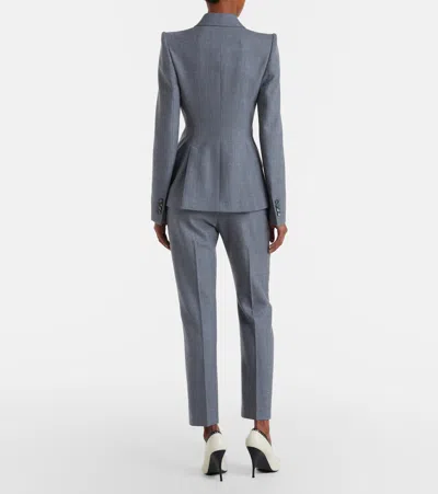 Alexander Mcqueen Wool Slim Pants In Grau