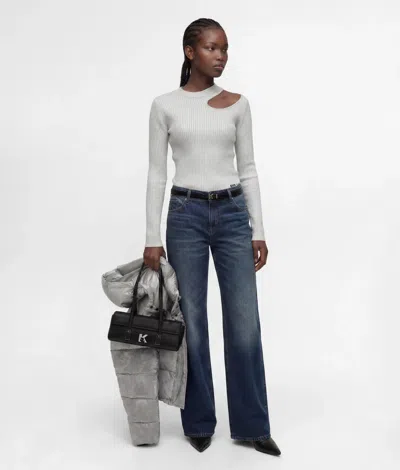Kl Jeans Metallic-beschichteter Pullover In Silver