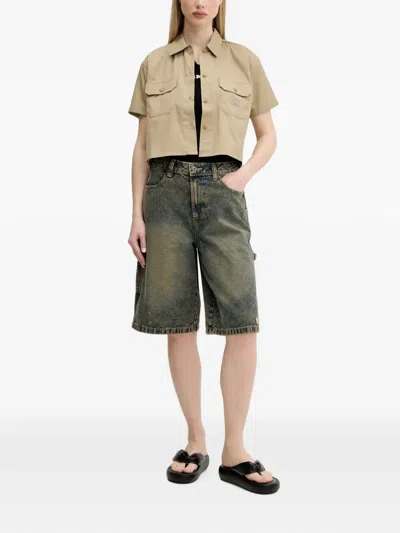 Dickies Flap-pocket Button Shirt In Brown