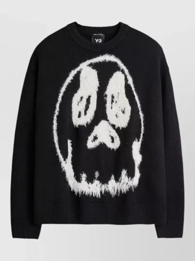 Y-3 Wool Blend Crew Neck Sweater Graphic In Multi