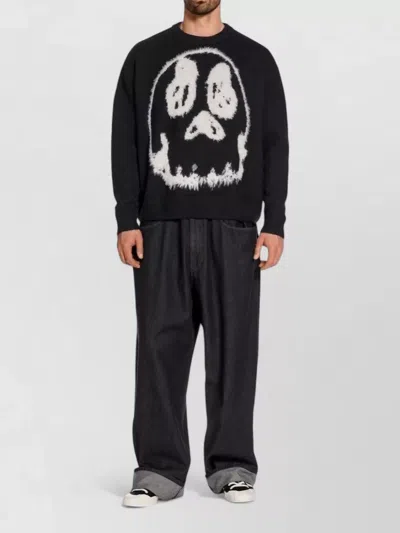 Y-3 Wool Blend Crew Neck Sweater Graphic In Multi