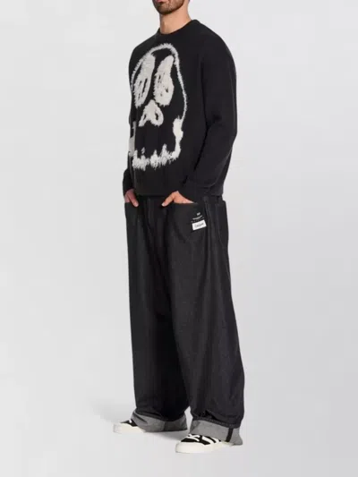 Y-3 Wool Blend Crew Neck Sweater Graphic In Multi