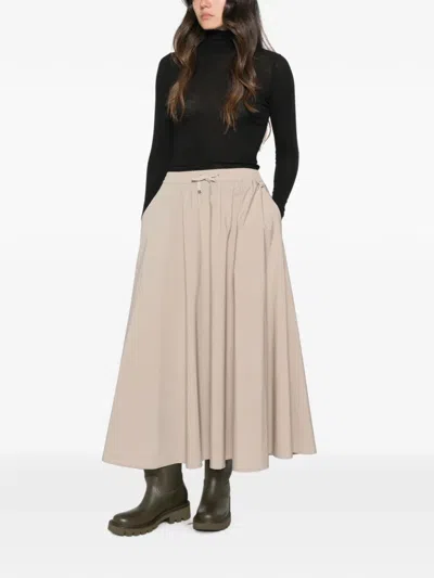 Herno Drawstring Flared Maxi Skirt In White