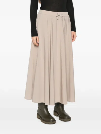Herno Drawstring Flared Maxi Skirt In White