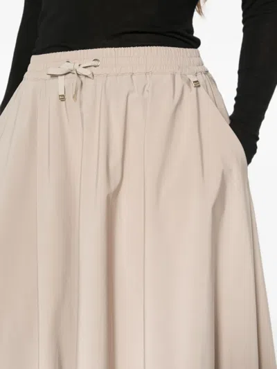 Herno Drawstring Flared Maxi Skirt In White