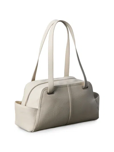 Calvin Klein Logo-debossed Shoulder Bag In White