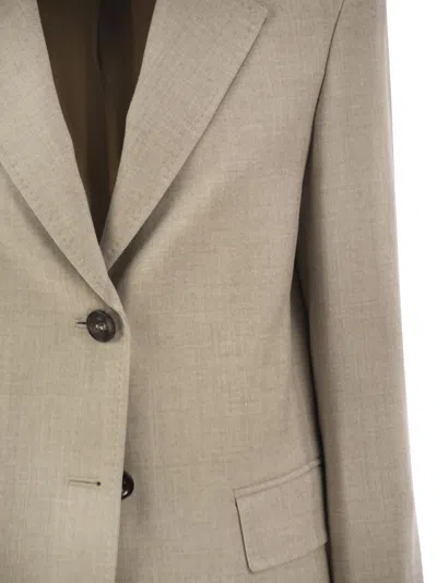 Max Mara Maxmara Studio Mstedito - Single-breasted Stretch Virgin Wool Blazer In Brown