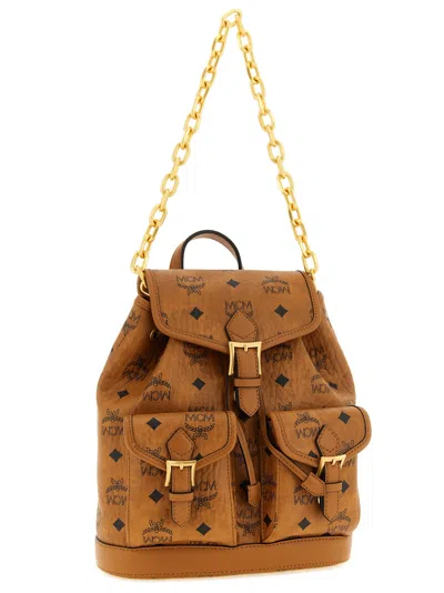 Mcm 'aren' Mini Backpack In Brown