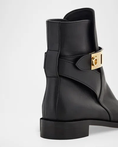 Ferragamo Zanira Leather Ankle Boots In Black