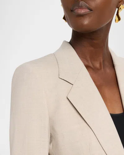 Lafayette 148 Single-button Stretch Wool Blazer In Sandstone