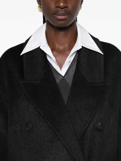 The Dynamis Studio Double-breasted Coat In Black