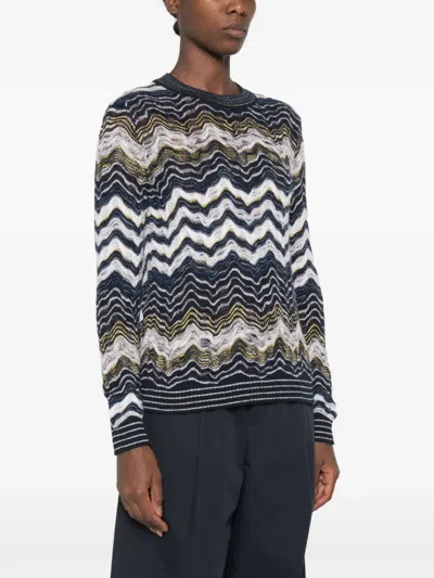 Missoni Embroidered Stretch Wool-blend Sweater In Multi