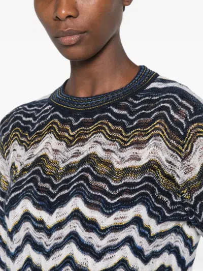 Missoni Embroidered Stretch Wool-blend Sweater In Multi