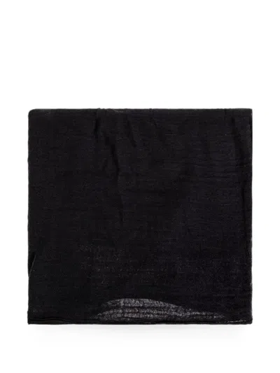 Rick Owens Wool Blend Textured Wrap In Black