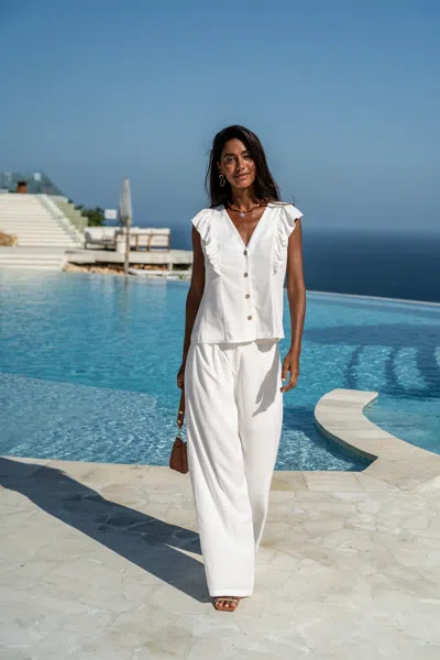 Cupshe Common Thread White Pants In White