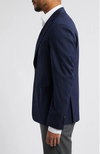 Zanella Samuel Solid Stretch Wool Sport Coat In Navy