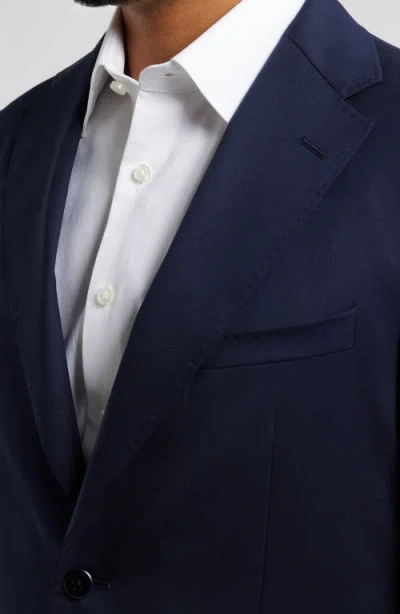 Zanella Samuel Solid Stretch Wool Sport Coat In Navy