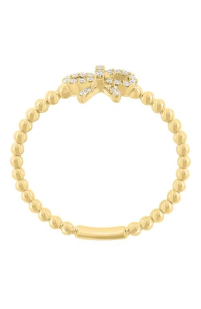 Effy Diamond Bow Bead Shaped Ring In Gold